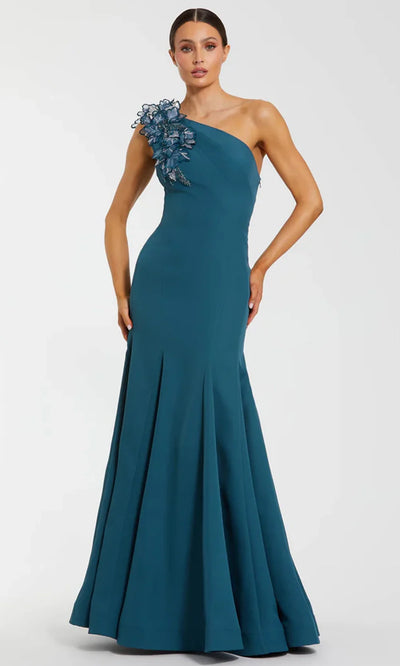 Mac Duggal 11940 - Trumpet Skirt Asymmetric Crepe Gown Formal Gowns