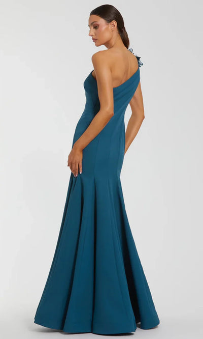 Mac Duggal 11940 - Trumpet Skirt Asymmetric Crepe Gown Formal Gowns