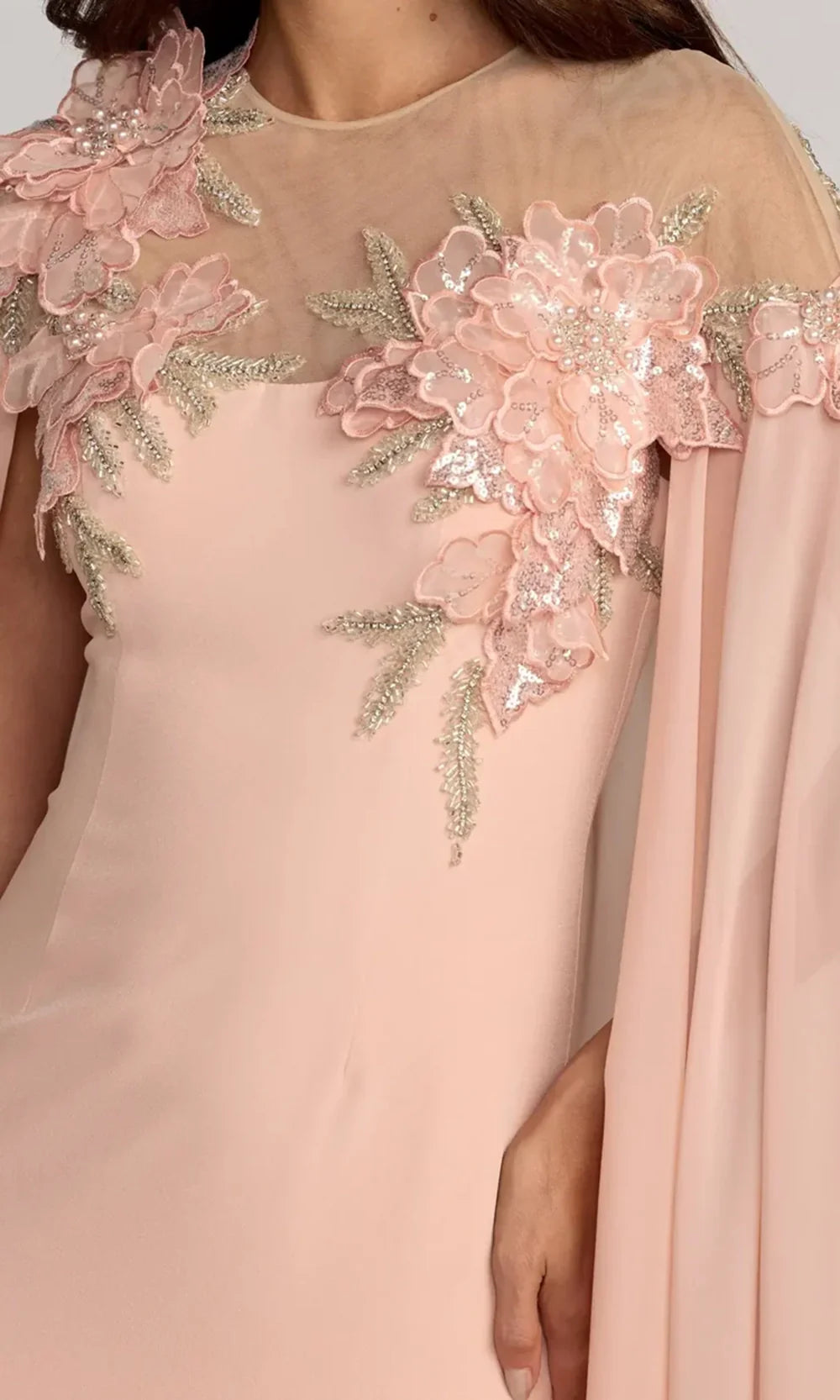 Mac Duggal 11942 - Illusion Jewel Embellished Long Gown Mother Of The Bride Dresses in Pink  