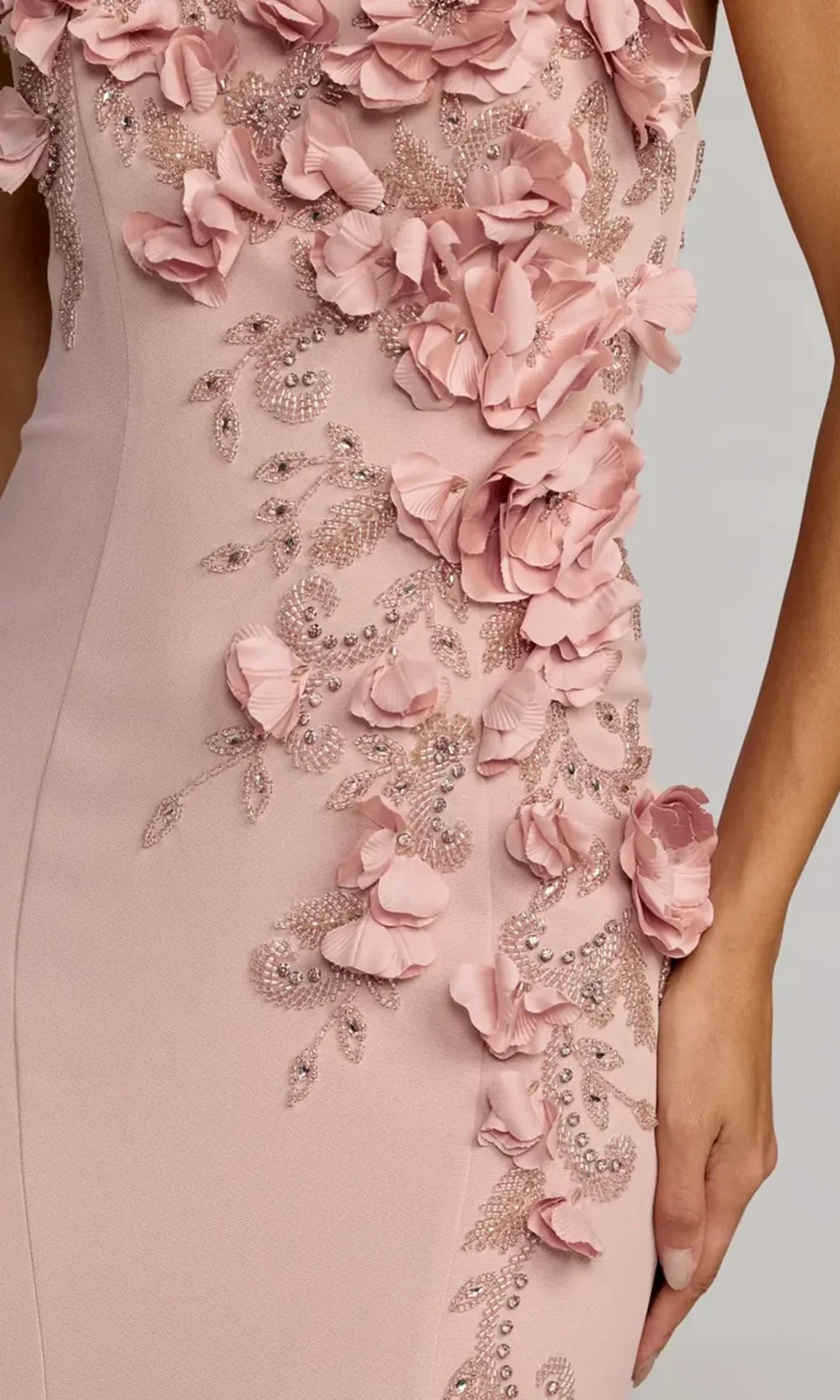 Mac Duggal 11943 - 3D Floral Sleeveless Asymmetric Gown Prom Dresses in Mauve  