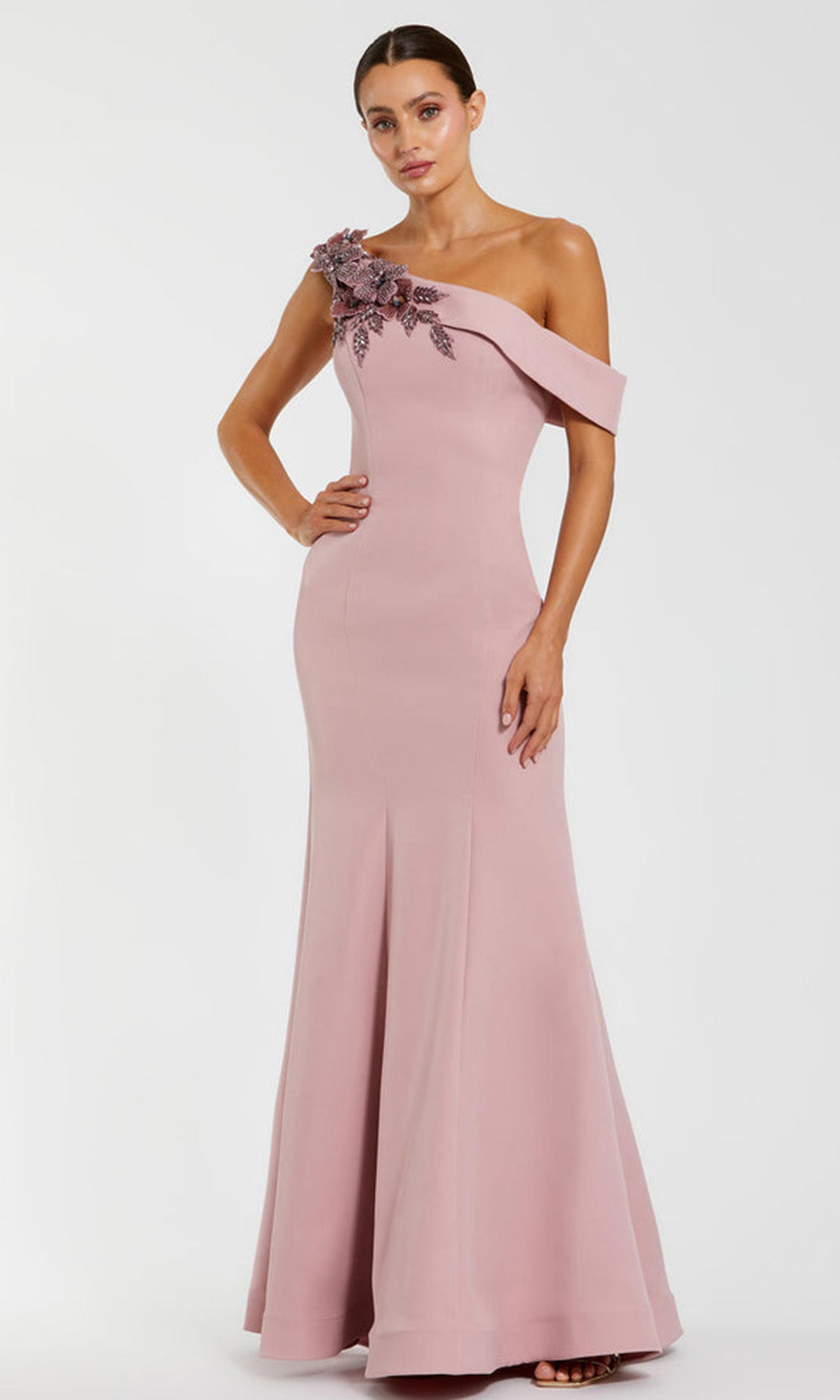 Mac Duggal 11947 - Asymmetric Crepe Evening Dress Mother of the Bride Dresses in Pink