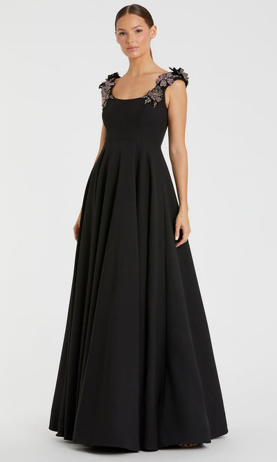 Mac Duggal 11949 - Embellished Straps Crepe A-Line Gown Evening Dresses