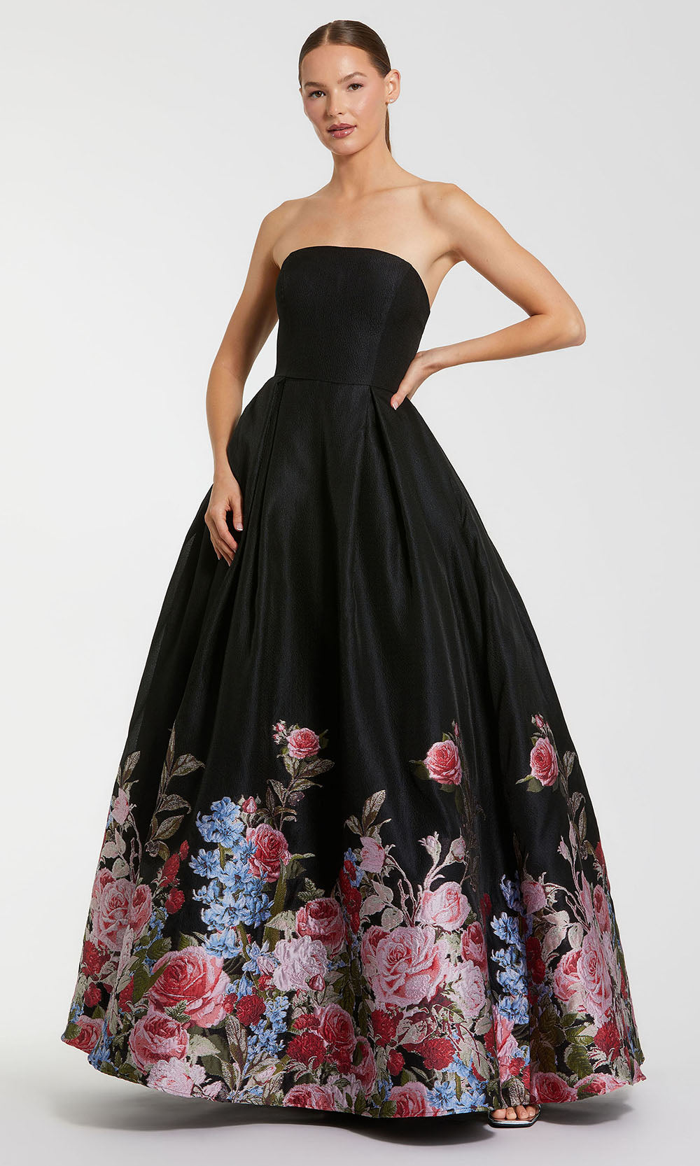 Mac Duggal 11970 - Straight Neckline Floral Ballgown Ball Gowns