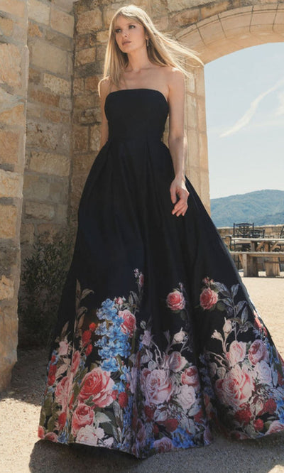 Mac Duggal 11970 - Straight Neckline Floral Ballgown Ball Gowns