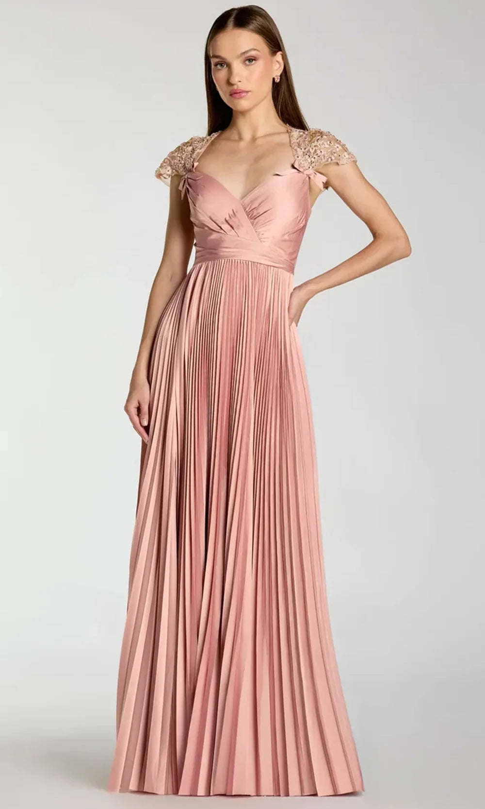 Mac Duggal 11987 - Sweetheart Pleated Charmeuse Evening Gown Formal Gowns in Rose  