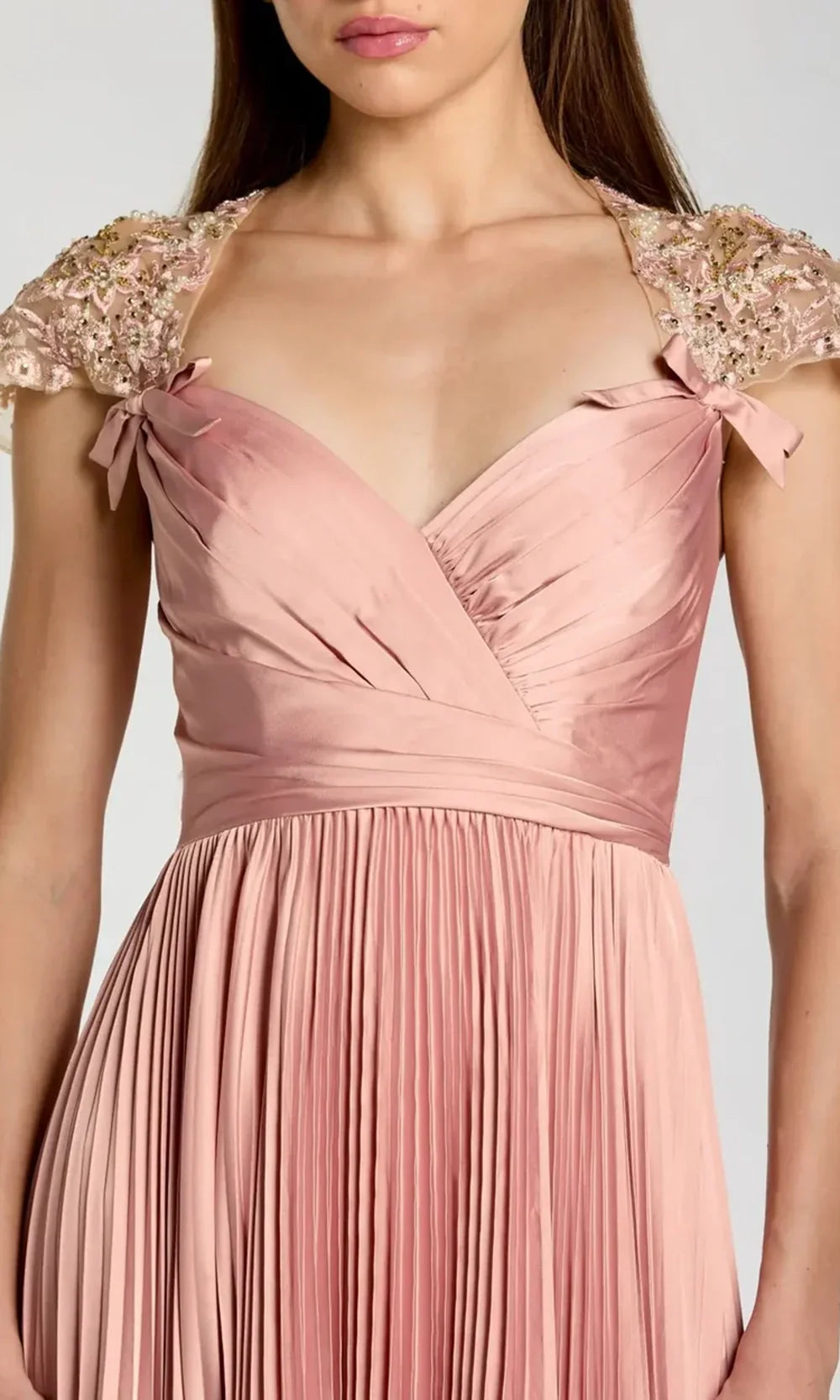 Mac Duggal 11987 - Sweetheart Pleated Charmeuse Evening Gown Formal Gowns in Rose  