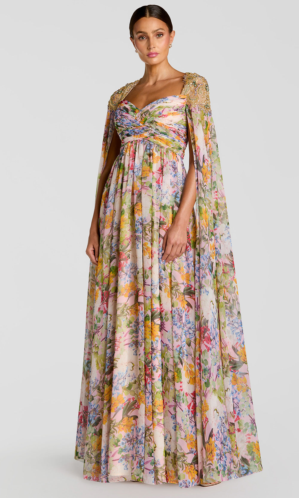 Mac Duggal 11990 - Sweetheart Neckline Multicolor Floral Gown Formal Gowns in Pastel Multi 