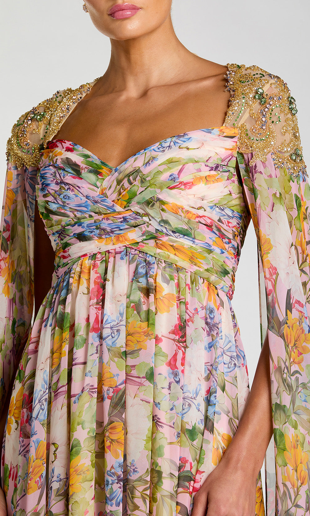Mac Duggal 11990 - Sweetheart Neckline Multicolor Floral Gown Formal Gowns in Pastel Multi 
