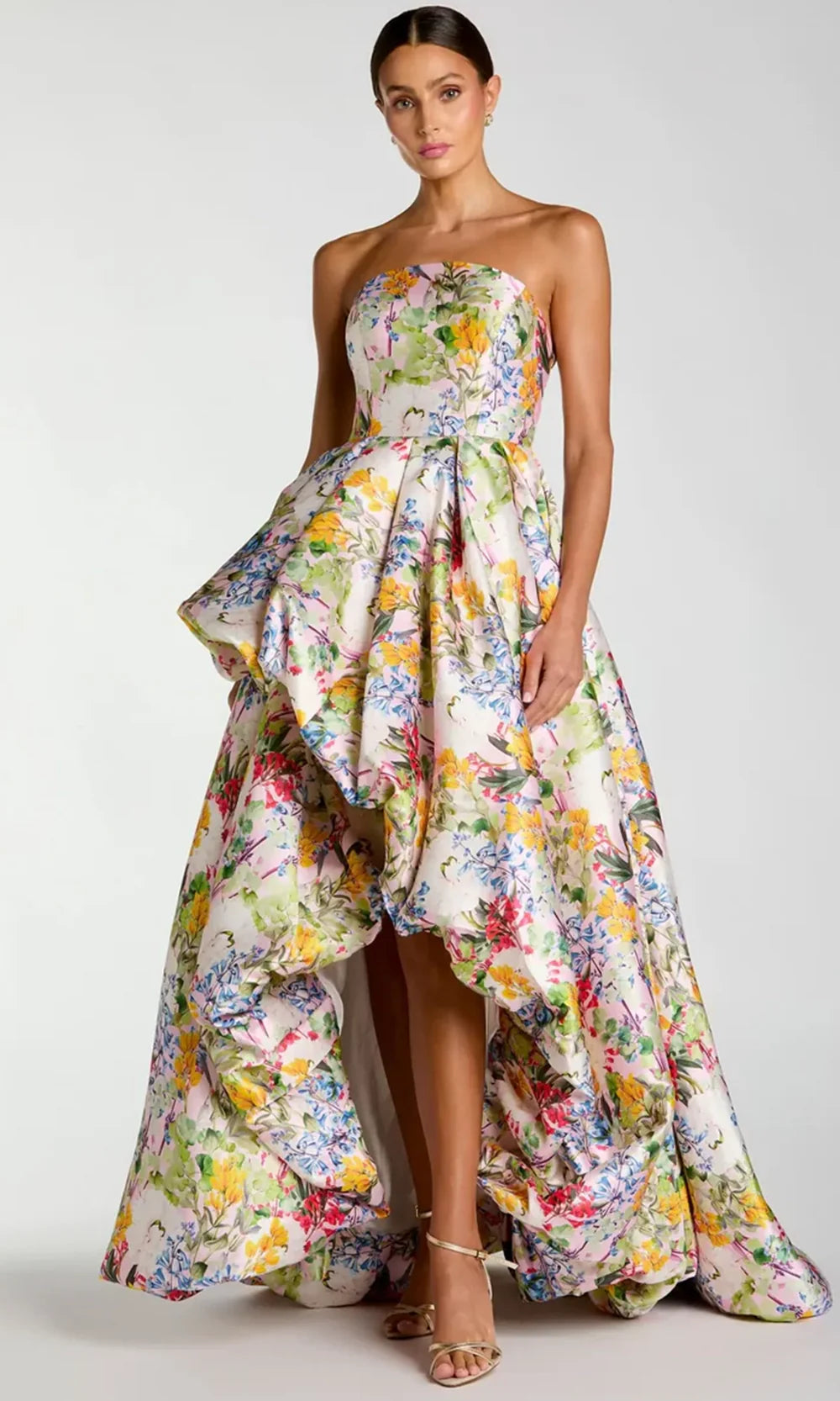 Mac Duggal 11991 - Floral Bubble Hem Ballgown Ball Gowns in Pastel Multi 
