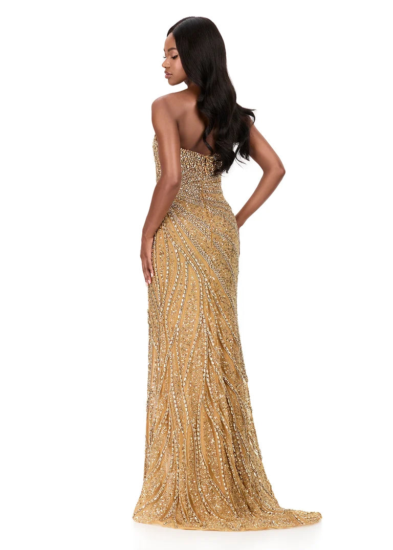 Ashley Lauren 12011 - Strapless Beaded Evening Gown