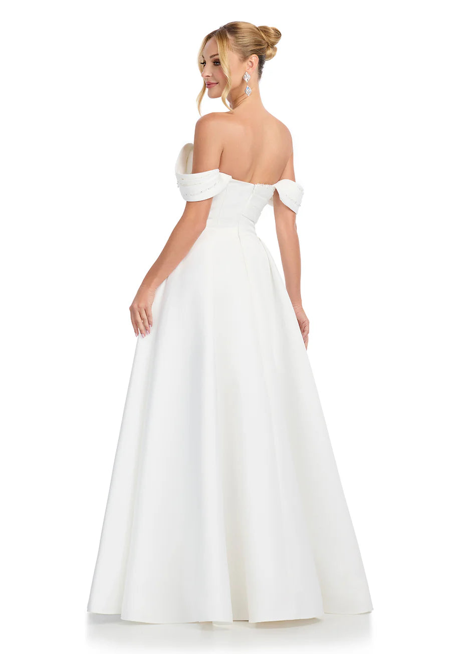 Ashley Lauren 12017 - Pleated Bodice Satin Ballgown