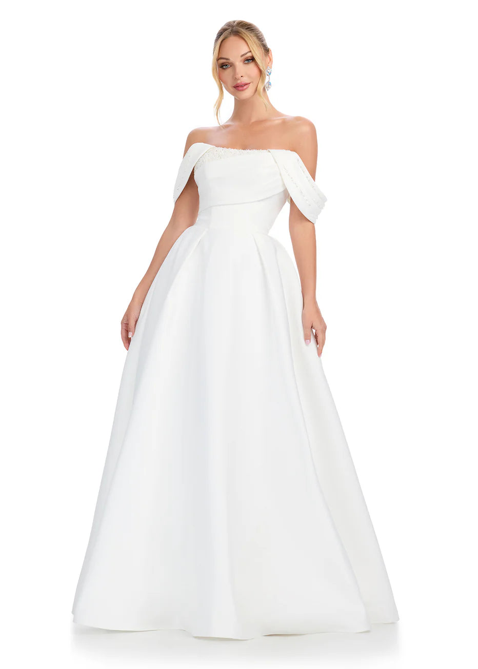 Ashley Lauren 12017 - Pleated Bodice Satin Ballgown