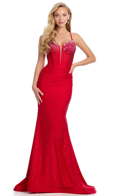 Ashley Lauren 12028 - Lace-Up Back Mermaid Evening Gown Prom Dresses