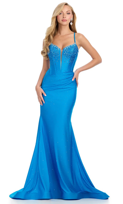 Ashley Lauren 12028 - Lace-Up Back Mermaid Evening Gown Prom Dresses