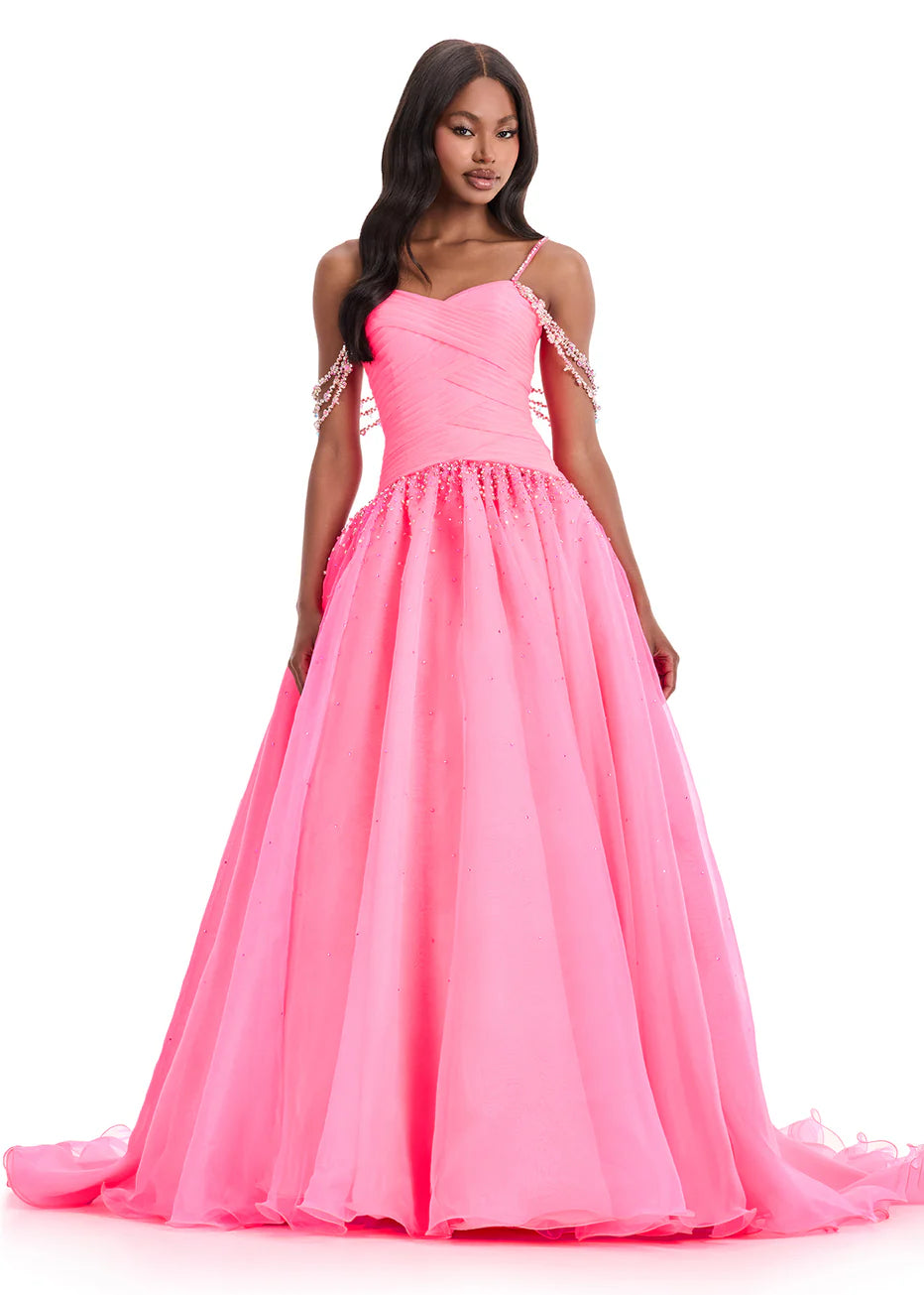 Ashley Lauren 12048 - Ruched Sweetheart Embellished Gown