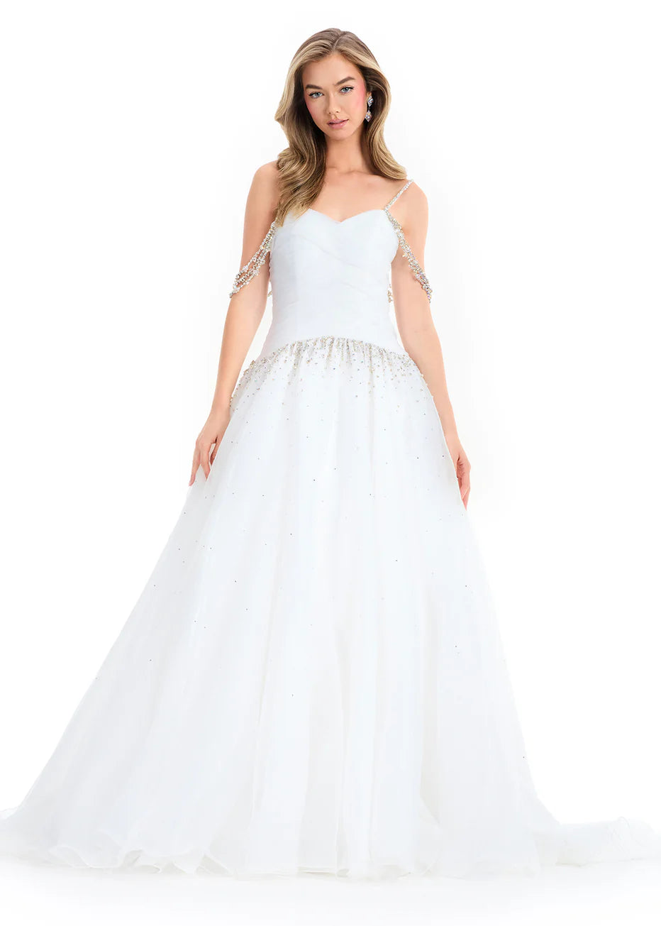 Ashley Lauren 12048 - Ruched Sweetheart Embellished Gown