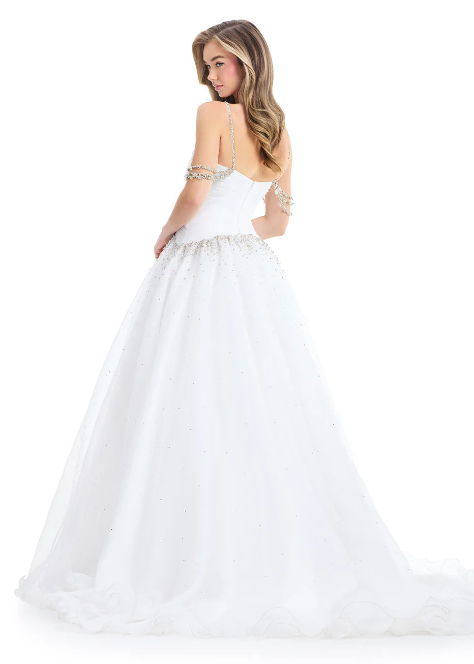 Ashley Lauren 12048 - Ruched Sweetheart Embellished Gown