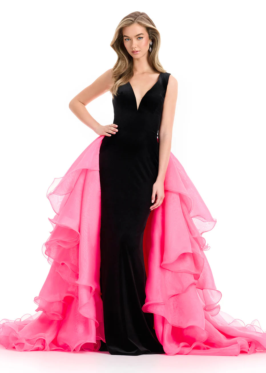 Ashley Lauren 12049 - Ruffle Overskirt Sleeveless Ballgown