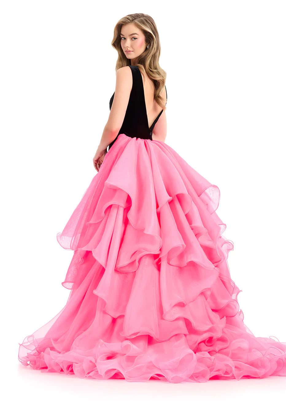 Ashley Lauren 12049 - Ruffle Overskirt Sleeveless Ballgown
