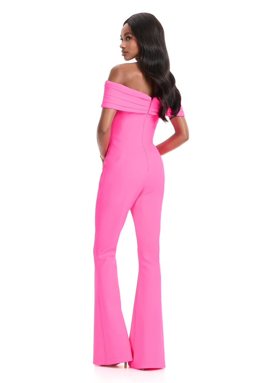 Ashley Lauren 12054 - Sweetheart Jumpsuit with Pleated Detail