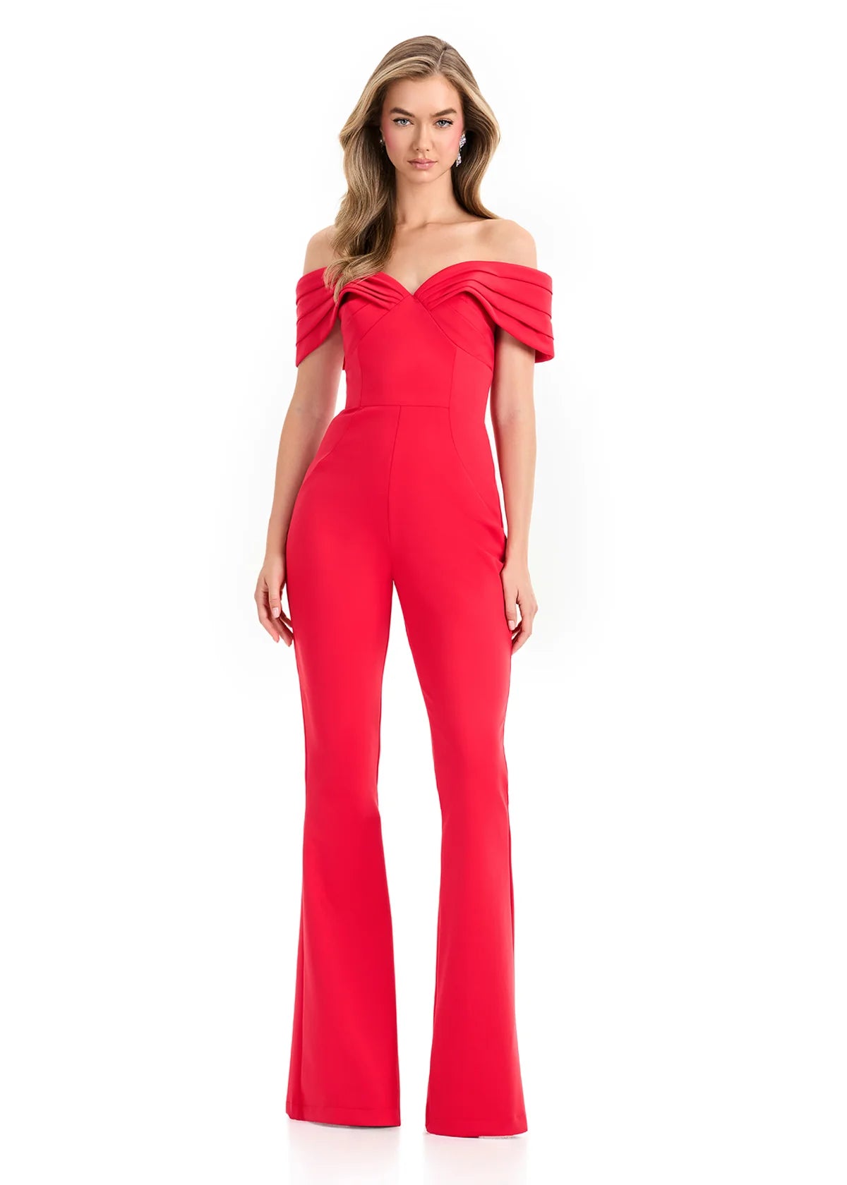 Ashley Lauren 12054 - Sweetheart Jumpsuit with Pleated Detail