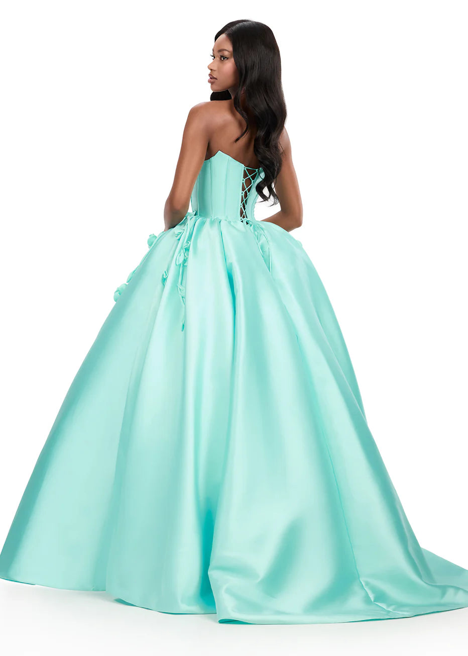 Ashley Lauren 12062 - Strapless Corset Floral Evening Gown