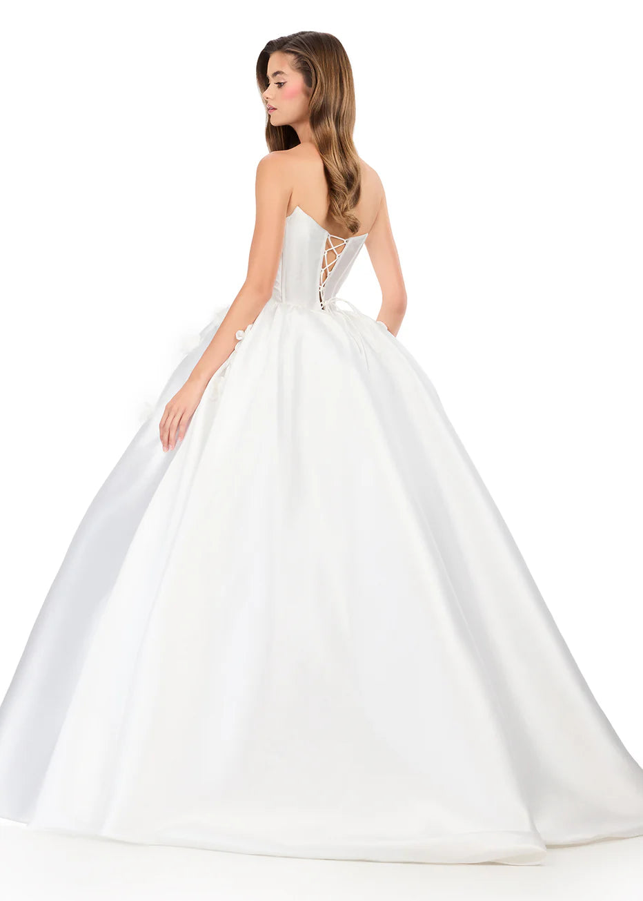 Ashley Lauren 12062 - Strapless Corset Floral Evening Gown