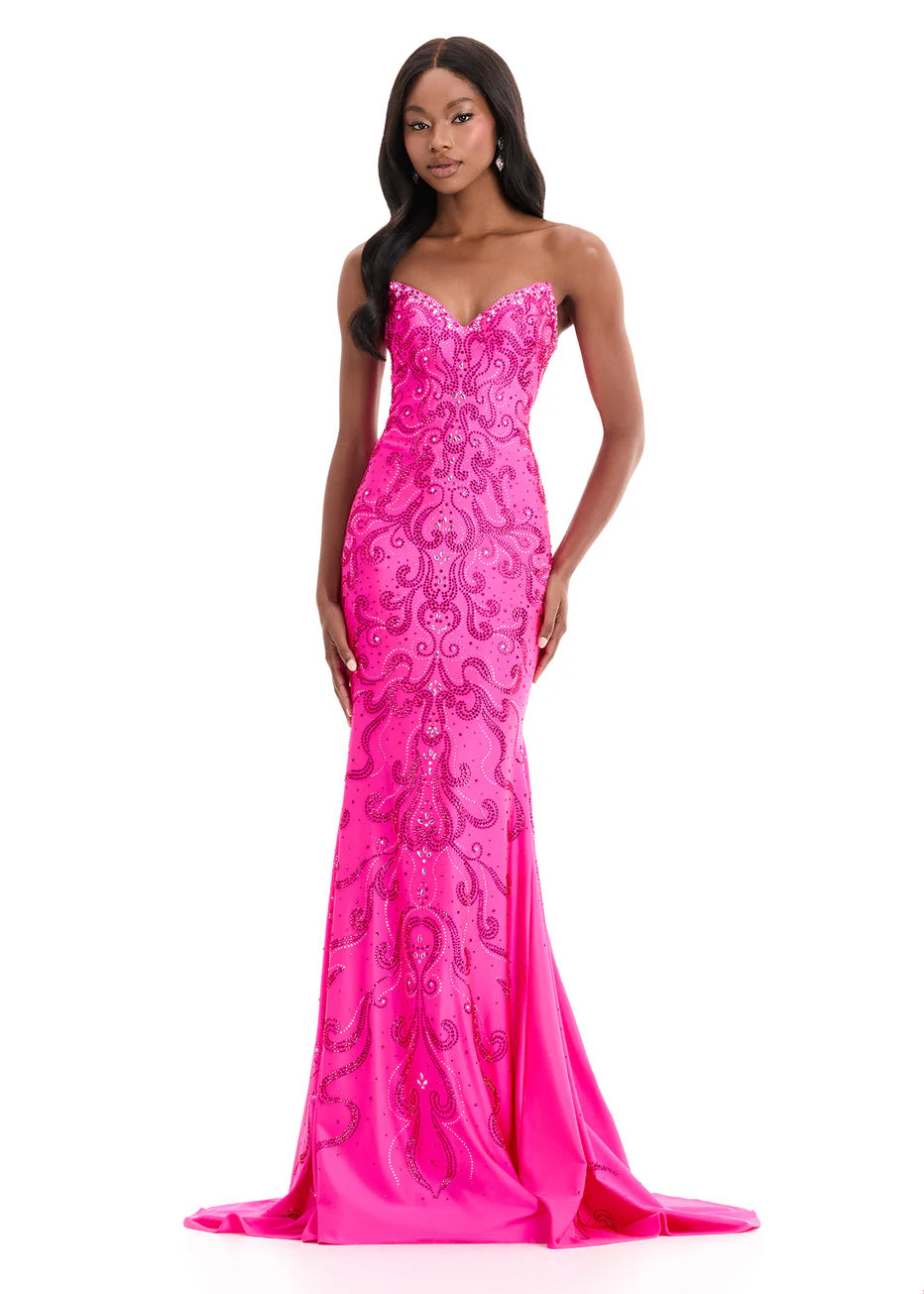 Ashley Lauren 12074 - Strapless Allover Beaded Fitted Gown