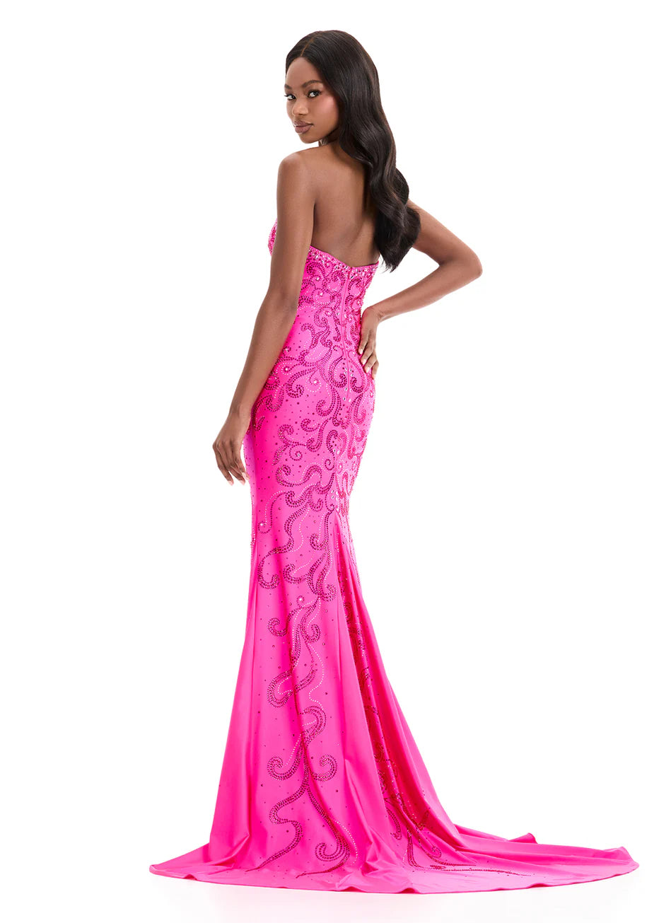Ashley Lauren 12074 - Strapless Allover Beaded Fitted Gown
