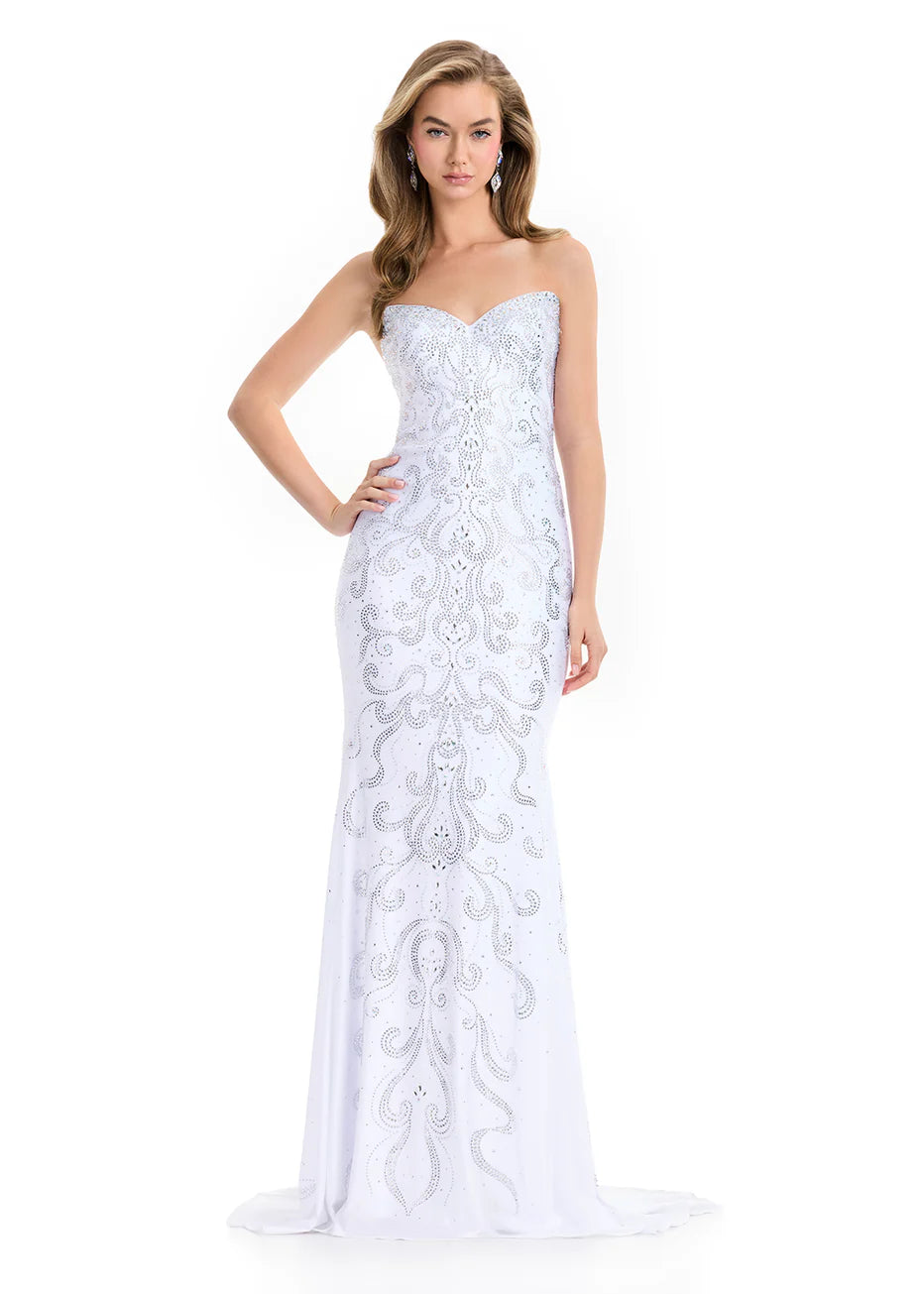 Ashley Lauren 12074 - Strapless Allover Beaded Fitted Gown