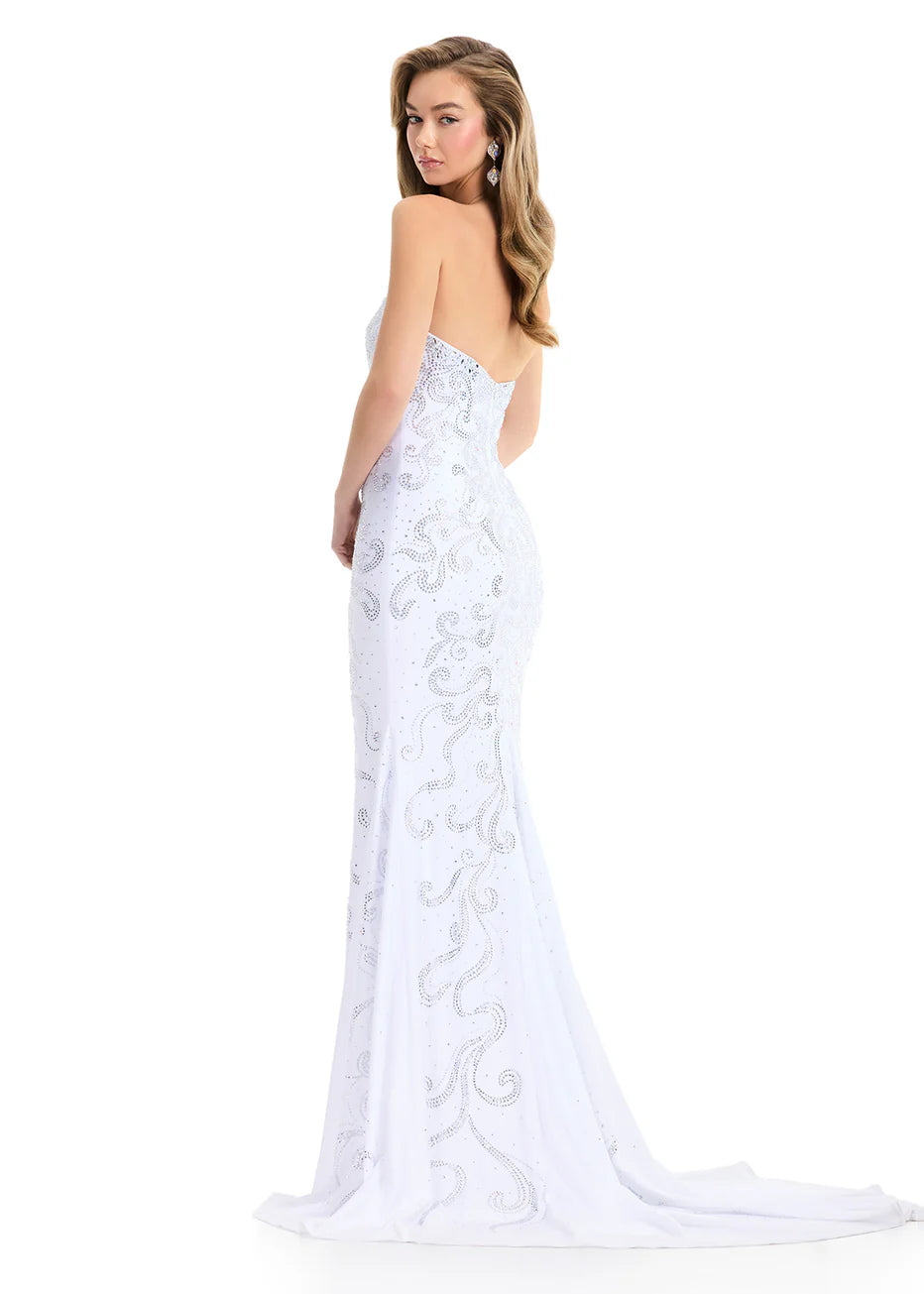 Ashley Lauren 12074 - Strapless Allover Beaded Fitted Gown