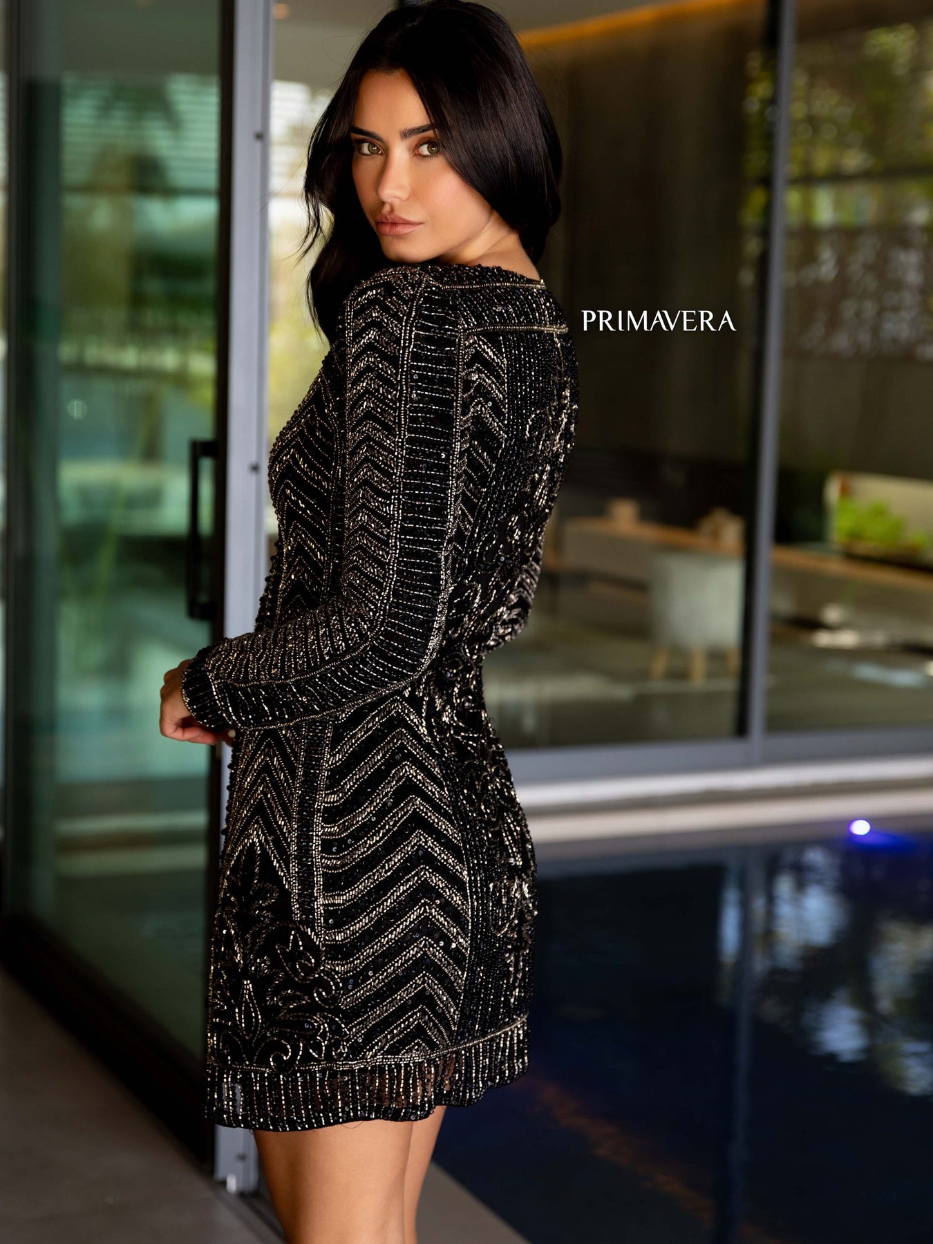 Primavera Couture 12076 - Long Sleeve Cocktail Dress