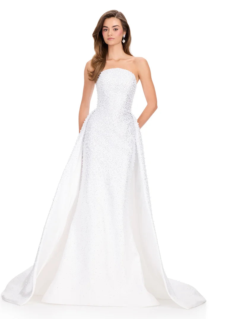 Ashley Lauren 12167 - Strapless Neckline Embellished Overskirt Gown