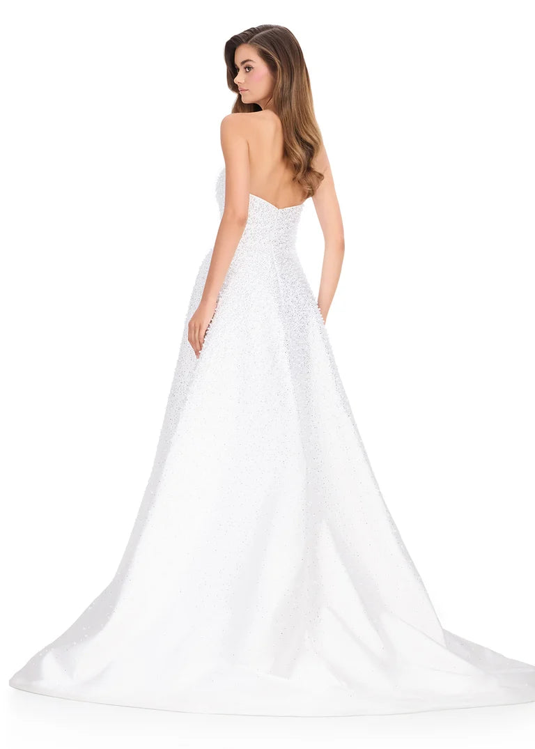 Ashley Lauren 12167 - Strapless Neckline Embellished Overskirt Gown