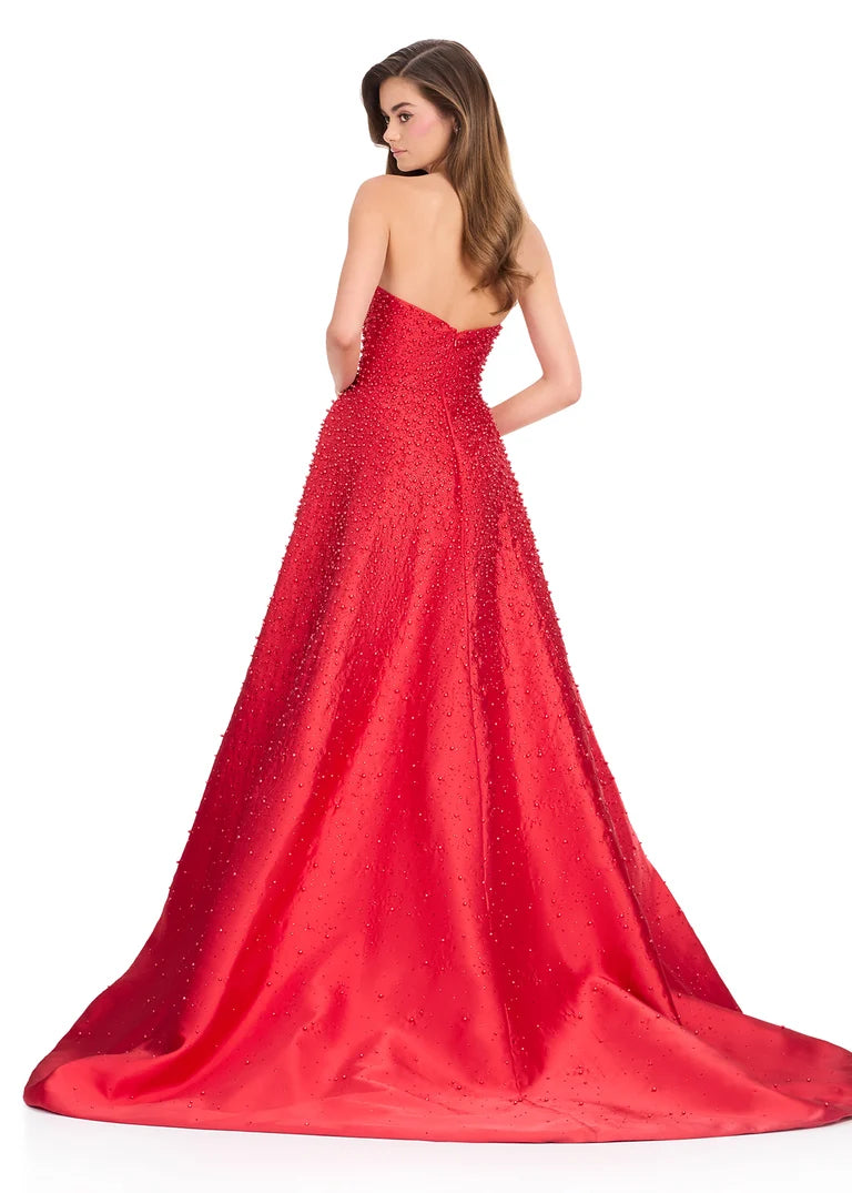 Ashley Lauren 12167 - Strapless Neckline Embellished Overskirt Gown