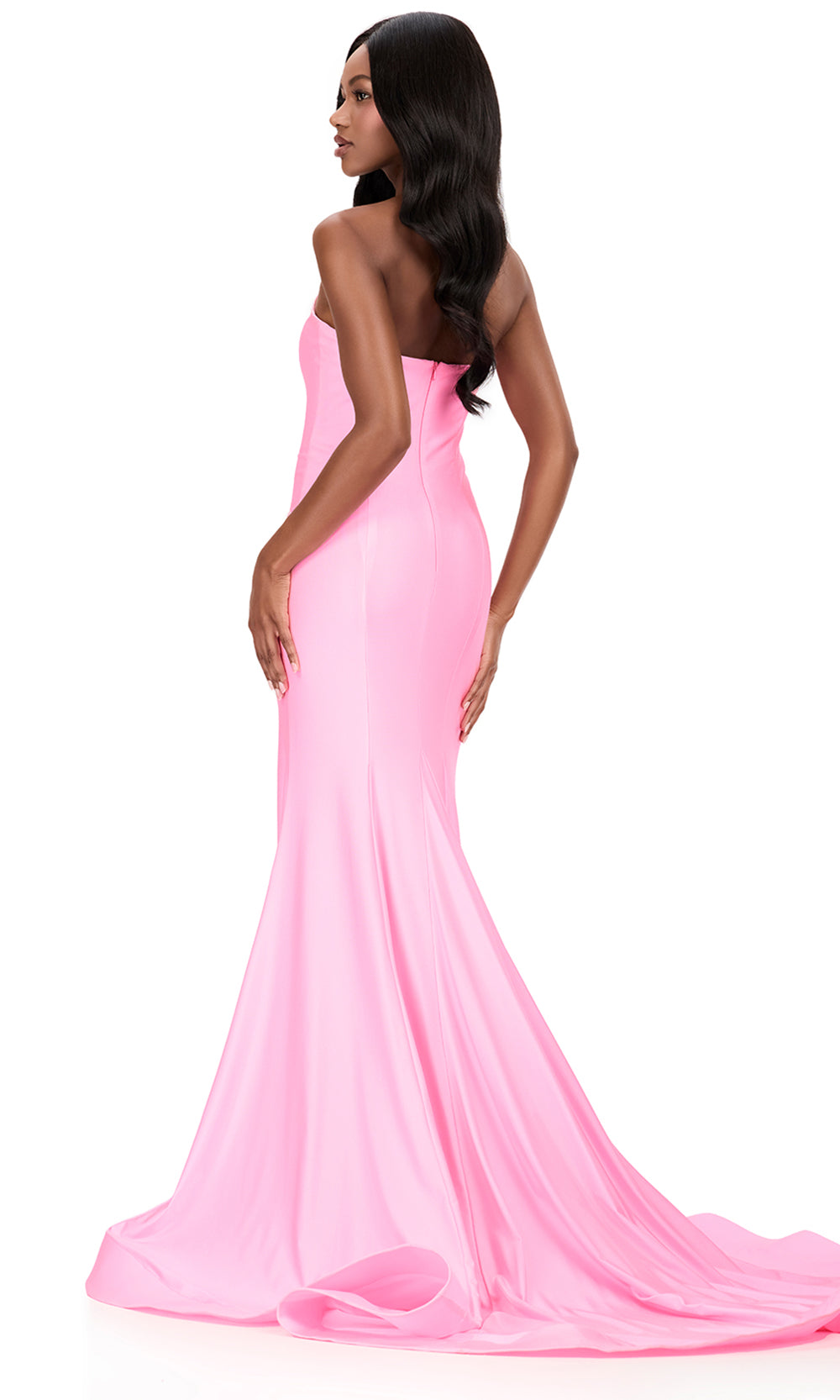 Ashley Lauren 12191 - Beaded Accent Mermaid Strapless Dress in Pink