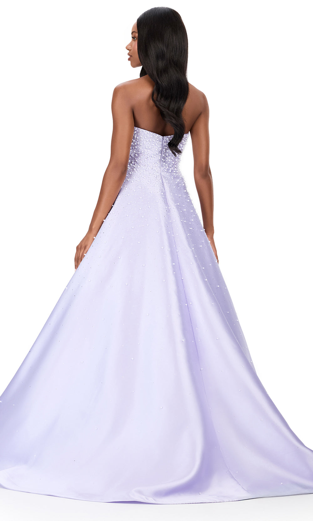 Ashley Lauren 12192 - Semi-Sweetheart Pearl Beaded Prom Dress in Lilac