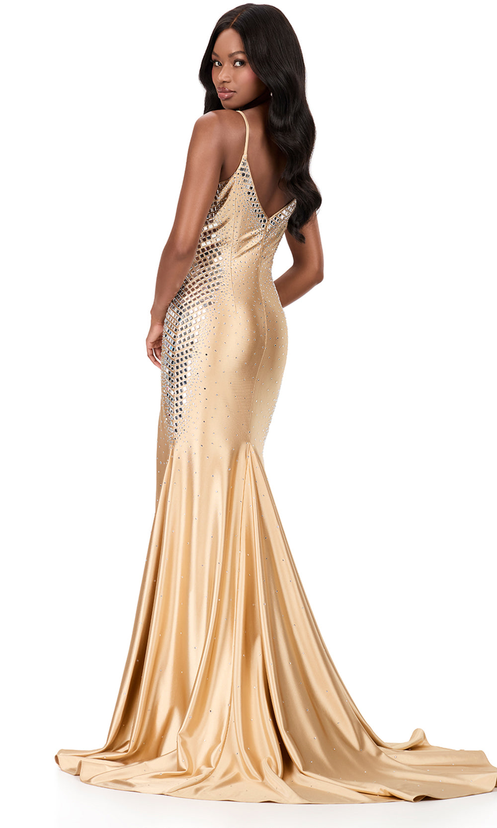 Ashley Lauren 12193 - Crystal Embellished Jersey Sheath Dress Prom Dresses