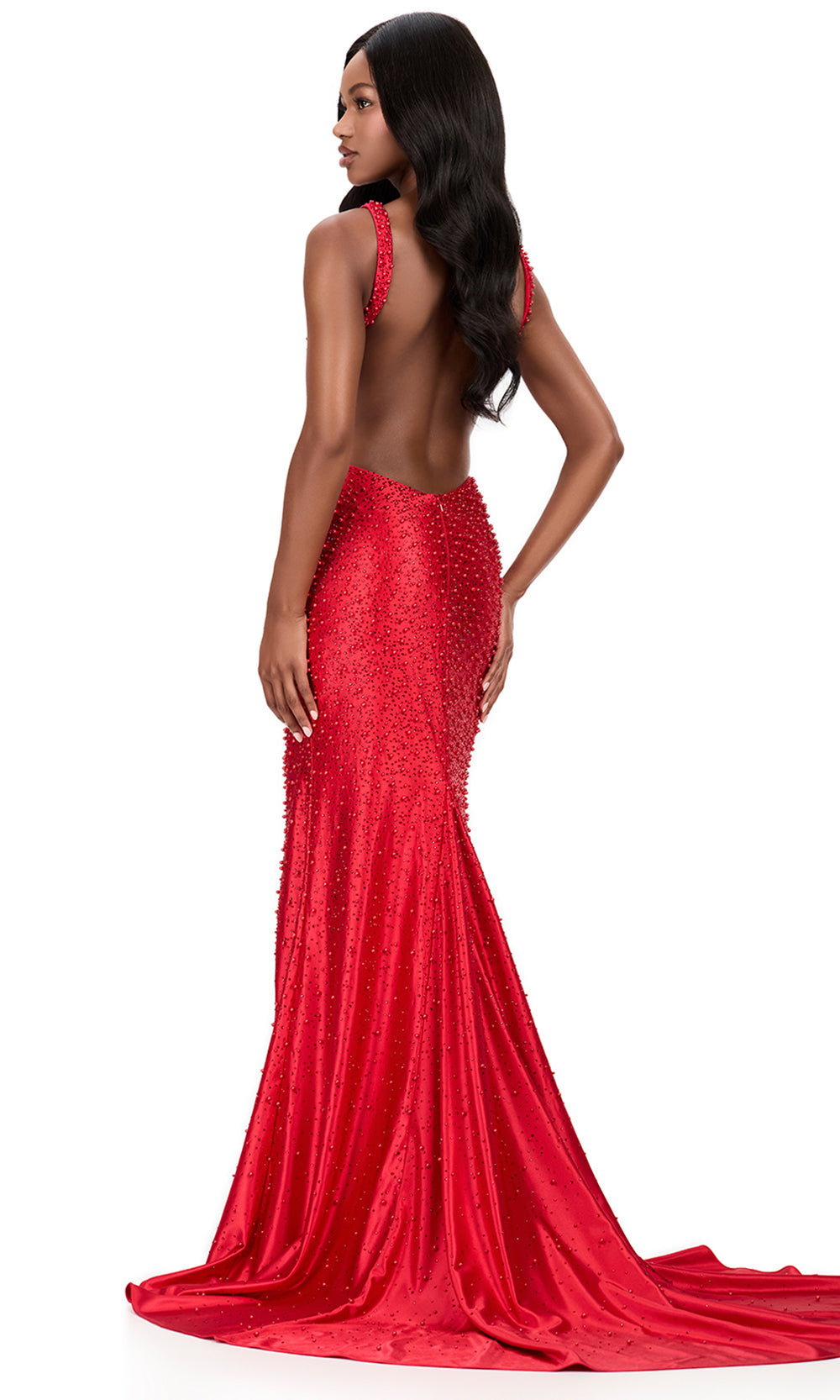 Ashley Lauren 12194 - Sparklin g V-Neck Jersey Prom Dress Prom Dresses