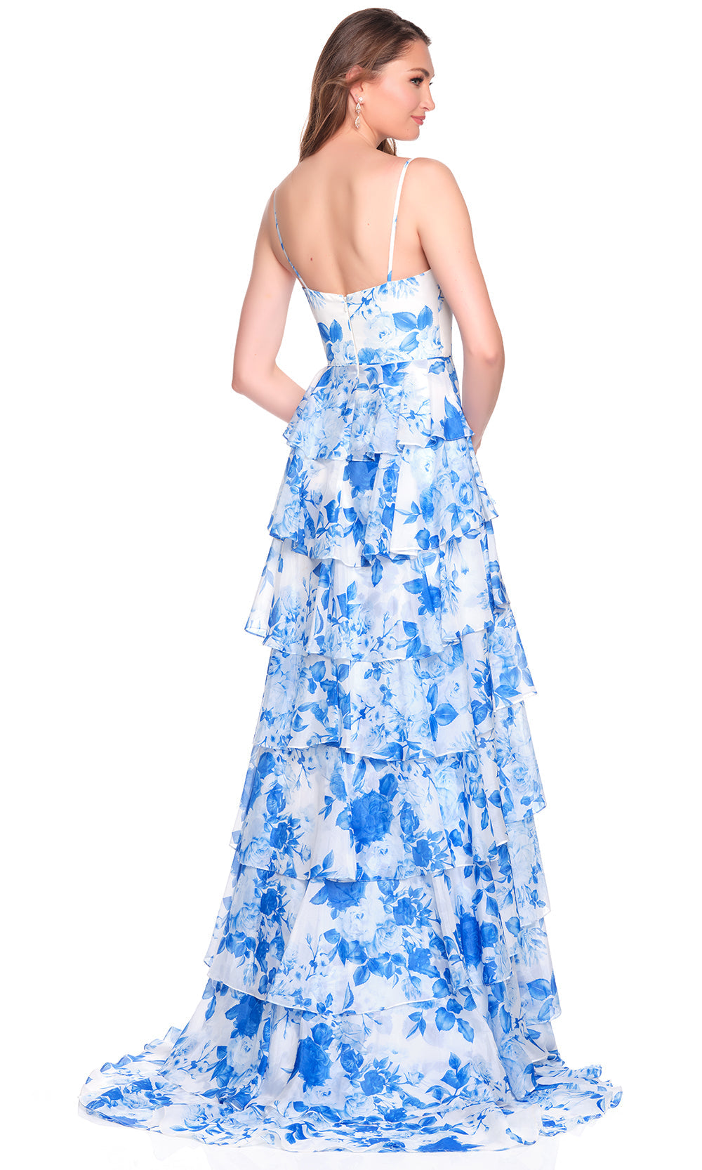 Dave & Johnny 12208 - Sleeveless Printed A-Line Dress with Slit Prom Dresses