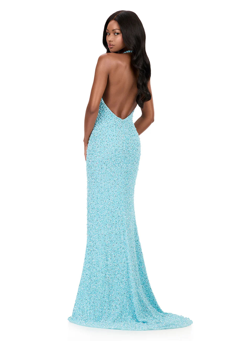 Ashley Lauren 12232 - Backless Pearl Beaded Evening Dress