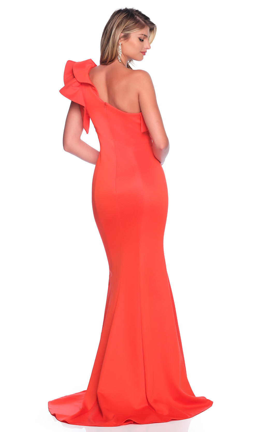 Dave & Johnny 12234 - High Slit One Shoulder Fitted Dress Prom Dresses