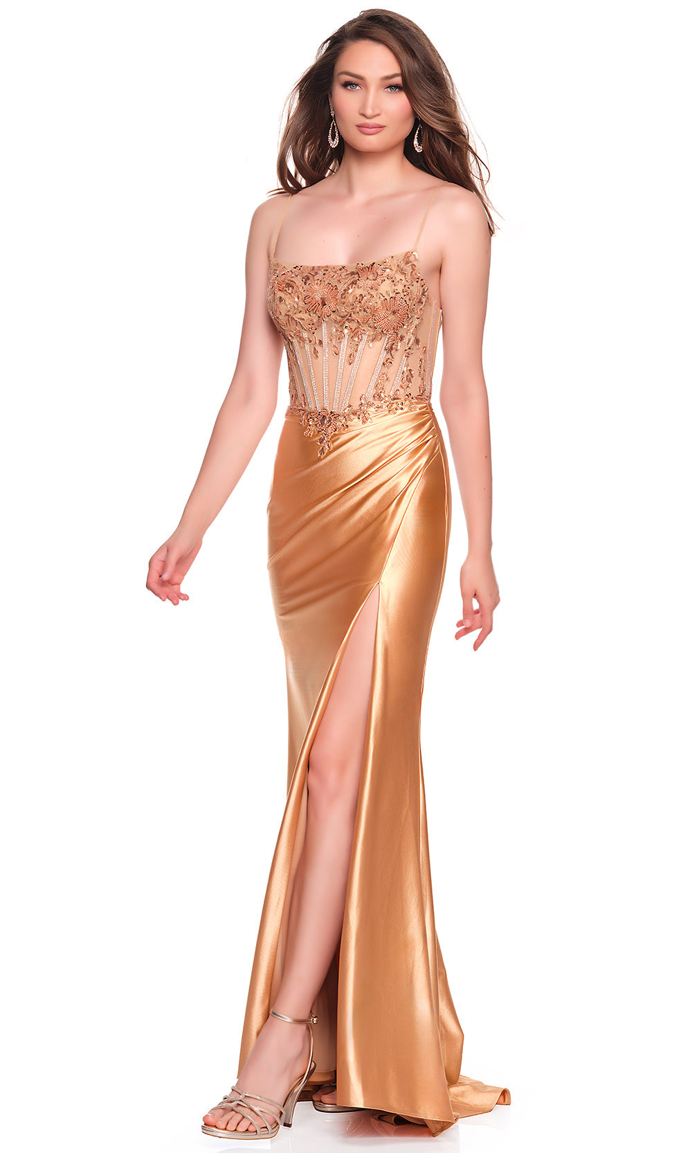 Dave & Johnny 12239 - Spaghetti Strap Embellished Corset Prom Dress Prom Dresses