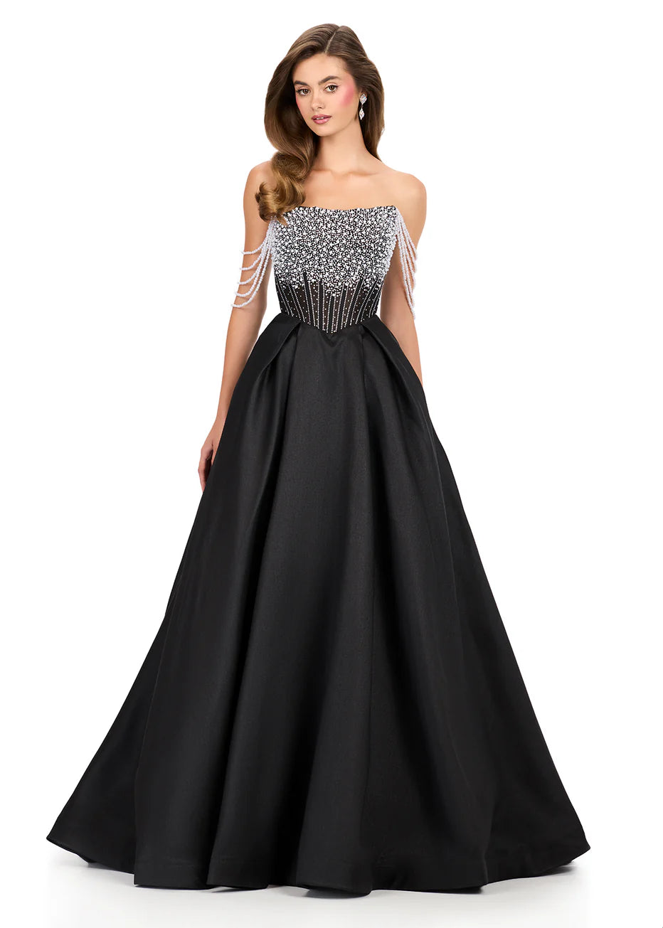 Ashley Lauren 12248 - Straight Neckline Beaded Corset Ballgown