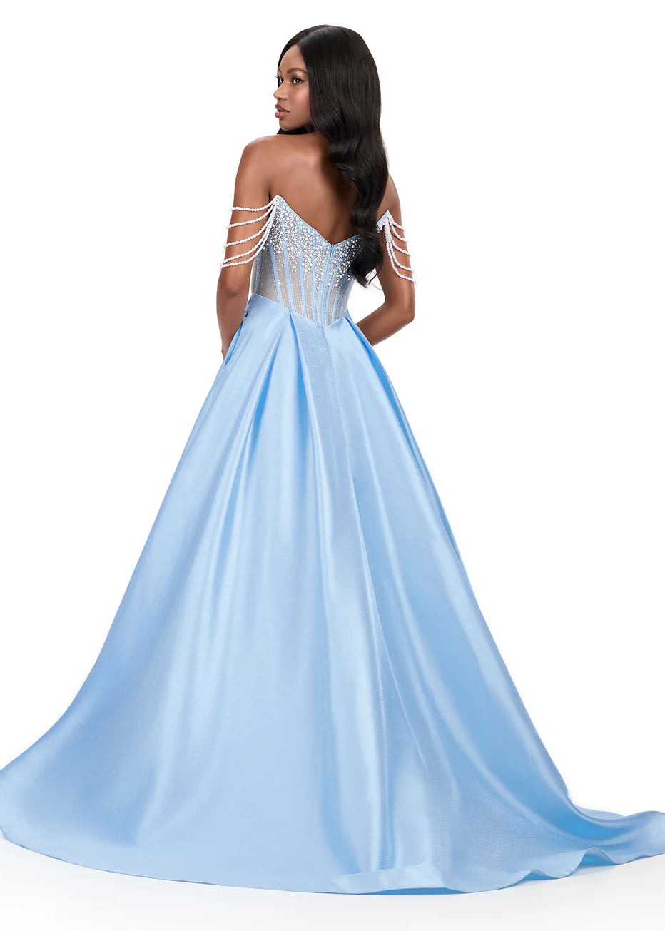 Ashley Lauren 12248 - Straight Neckline Beaded Corset Ballgown