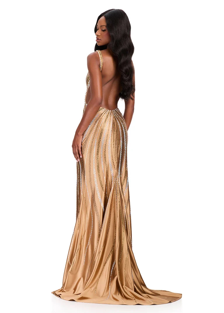 Ashley Lauren 12253 - Wide Strap Embellished Sheath Dress