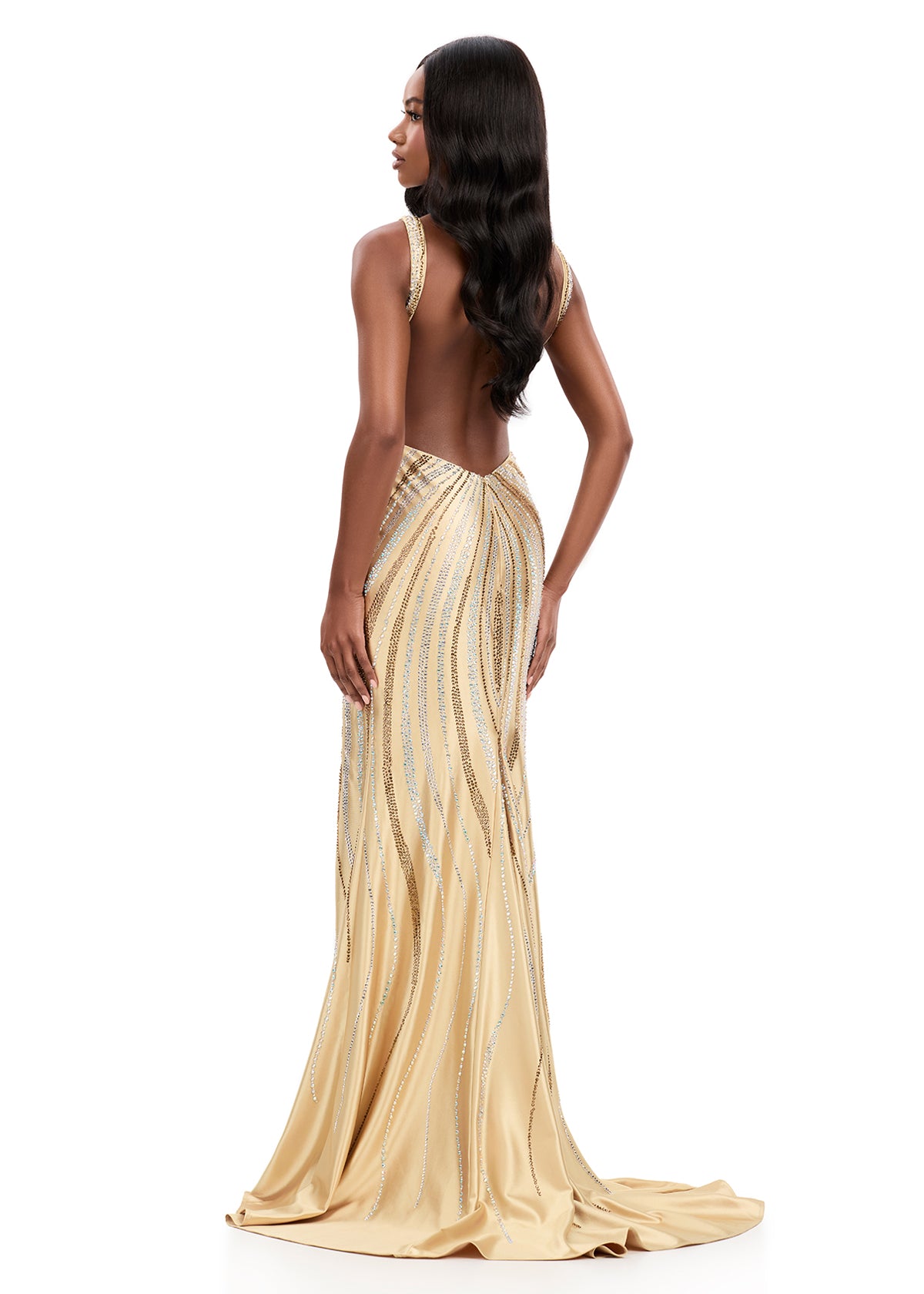 Ashley Lauren 12253 - Wide Strap Embellished Sheath Dress