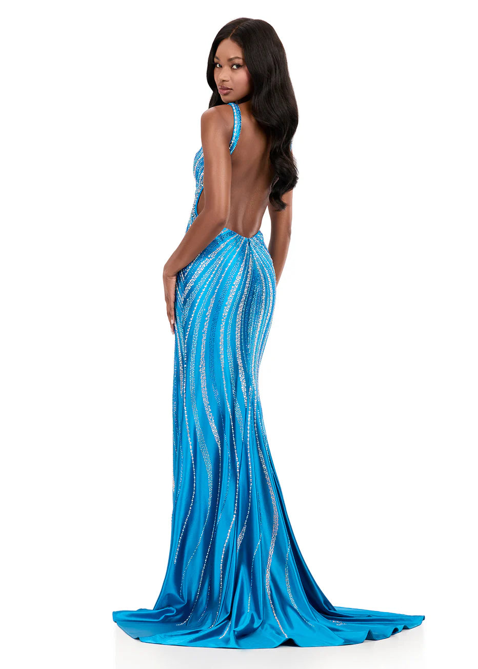 Ashley Lauren 12253 - Wide Strap Embellished Sheath Dress
