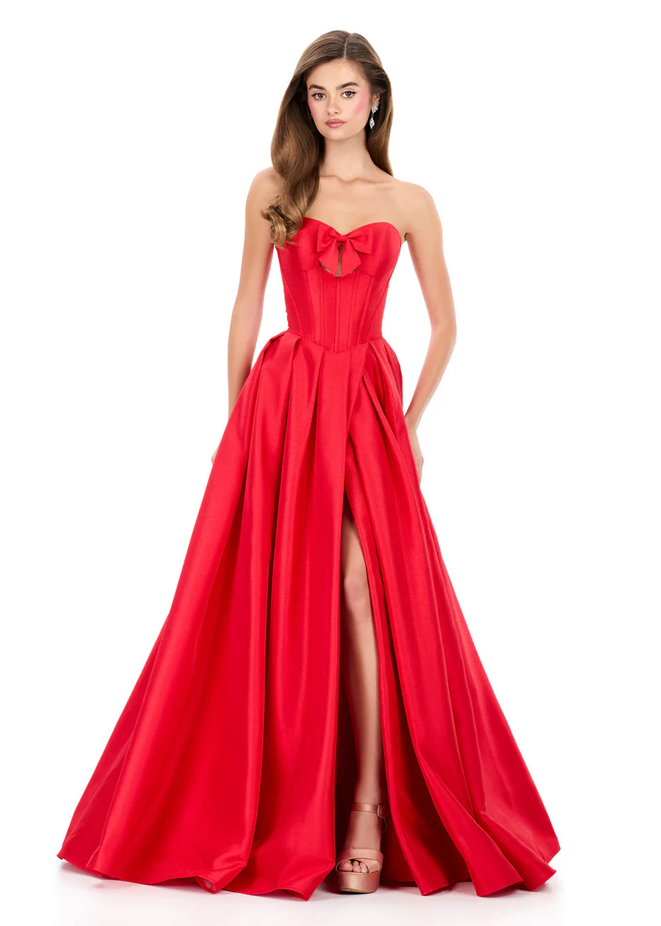 Ashley Lauren 12264 - Bow Accent Corset Sweetheart Ballgown