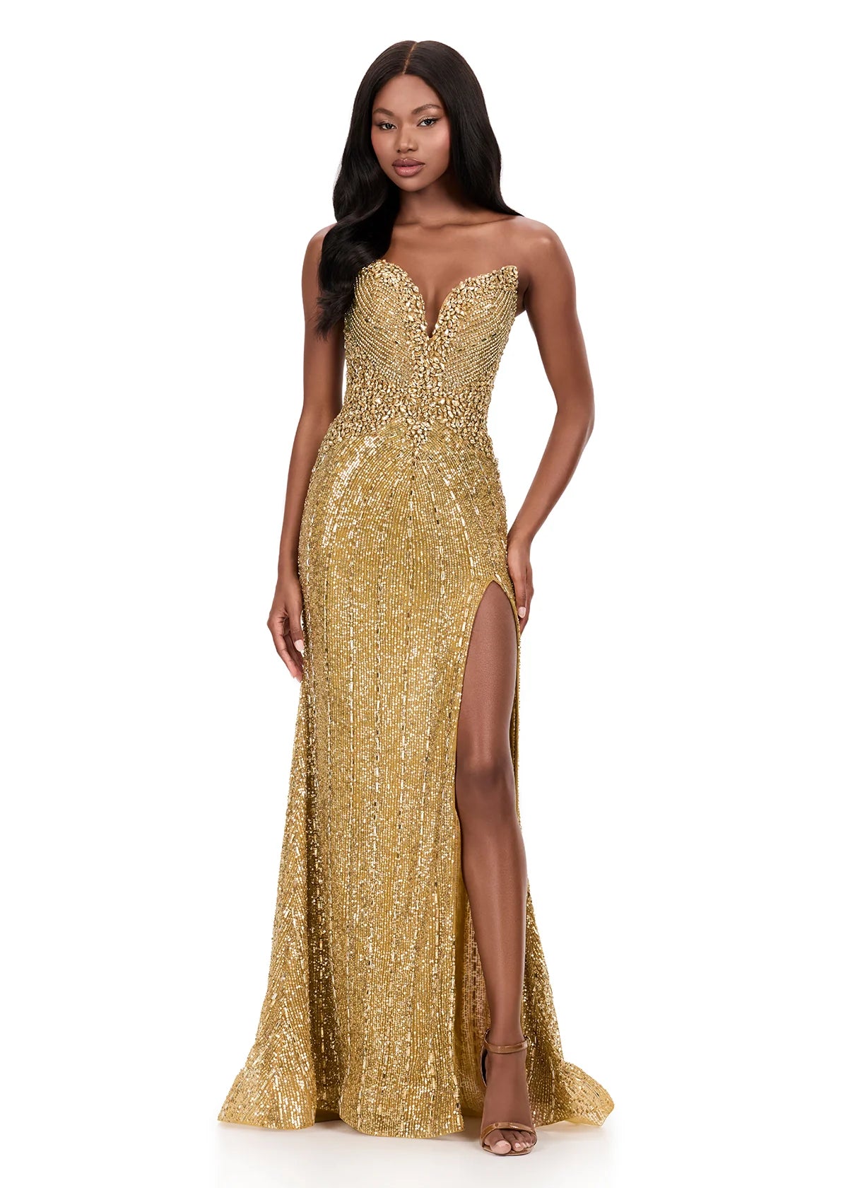 Ashley Lauren 12273 - Strapless Sparkle Beaded Prom Gown